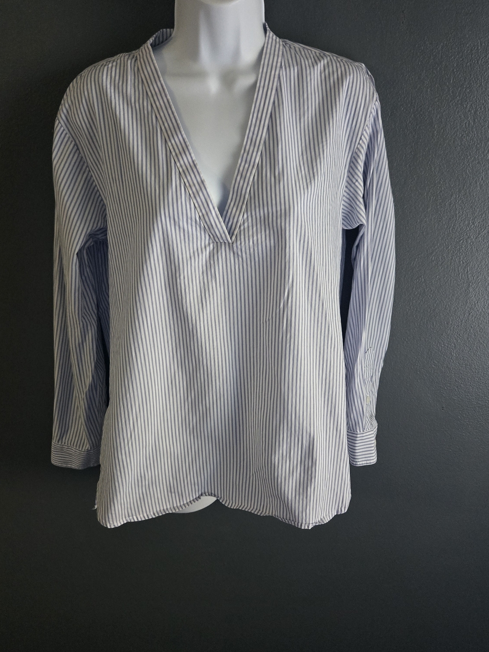 Madewell Cotton Striped V-neck Preppy Coastal Nautical Tunic Small